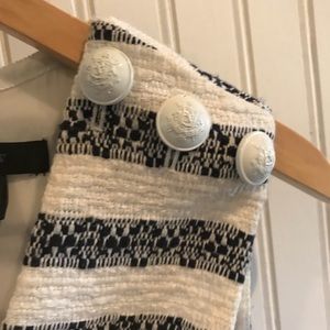 JCrew summer tweed black & white stripe